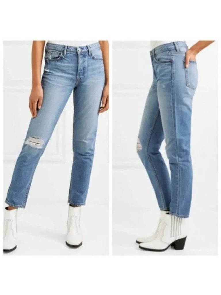 New Grlfrnd Kiara Jeans Low Rise Button Fly Slouchy Denim Womens 23